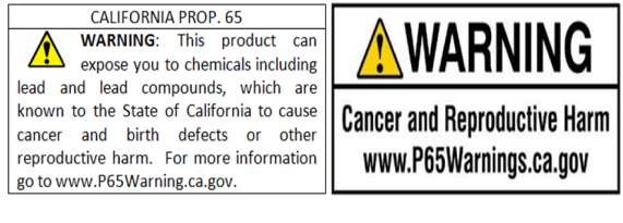 Proposition 65 Warnings